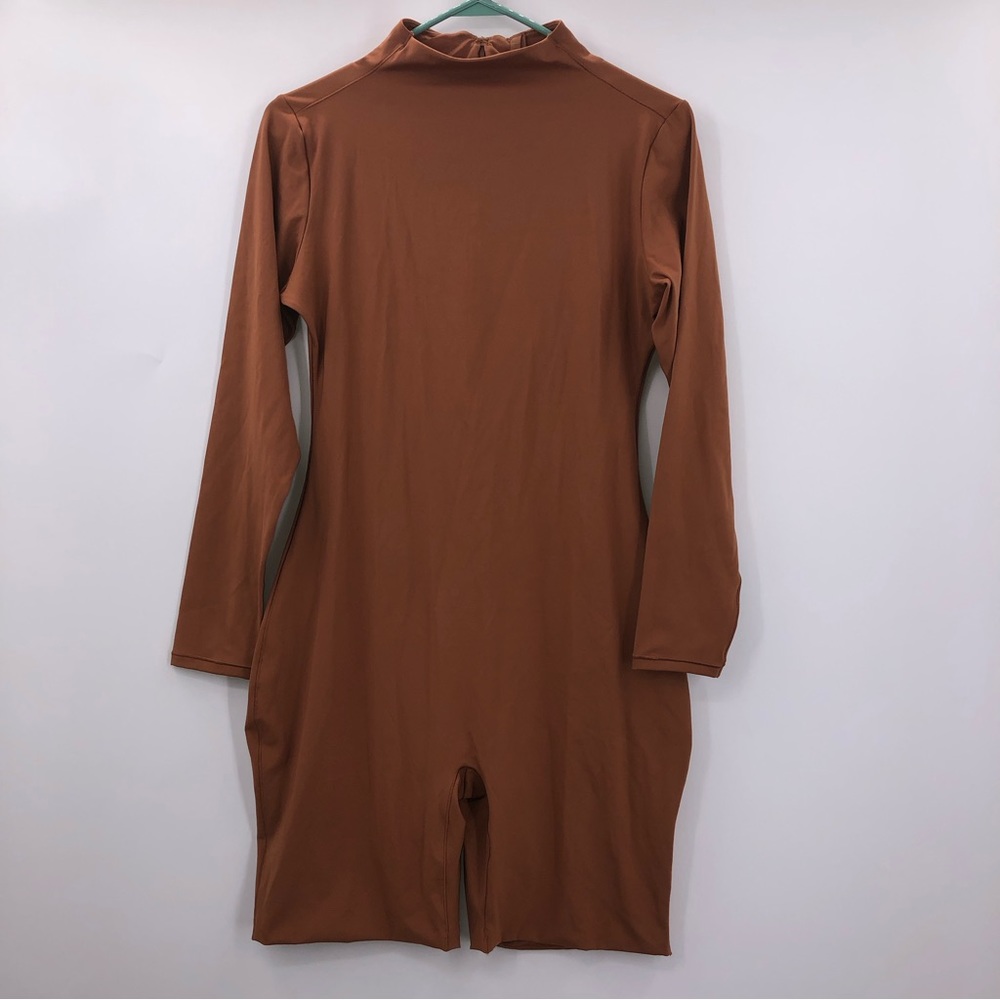 Skims new with tags long sleeve romper caramel brown
